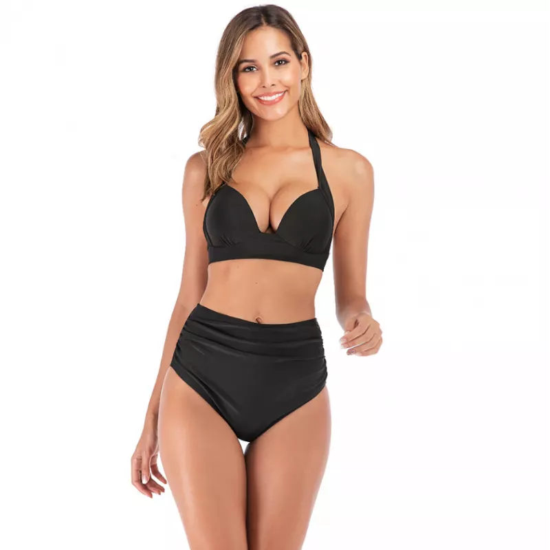 Kvinnors hög midja Bikini Set Badkläder kostym