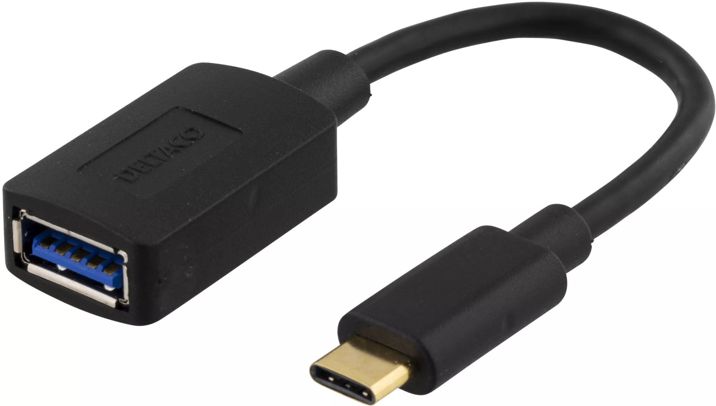 deltaco USBadapter USB 3.1 type C male type A female Gen 1 black