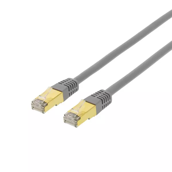 deltaco S/FTP Cat7 patch cable15m 600MHz Delta Certif LSZH RJ45 grey