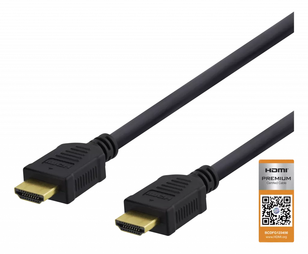 deltaco High-Speed Premium HDMI cable, 0,5m, Ethernet, 4K UHD, black