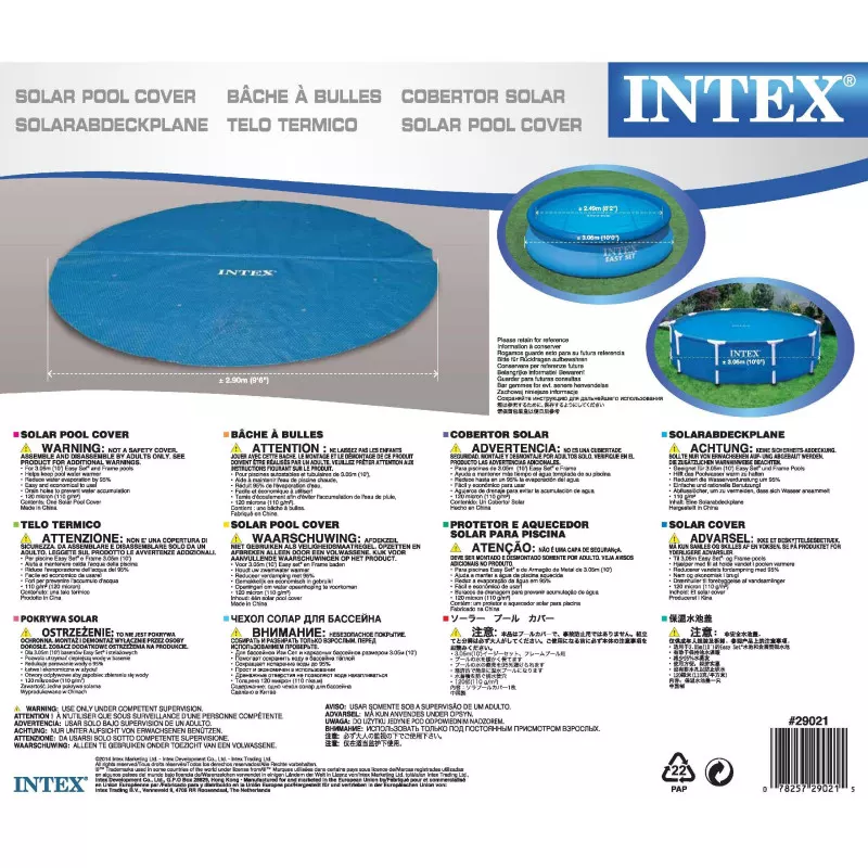INTEX Solar Cover, 305 Cm, Easy Set & Frame Pools