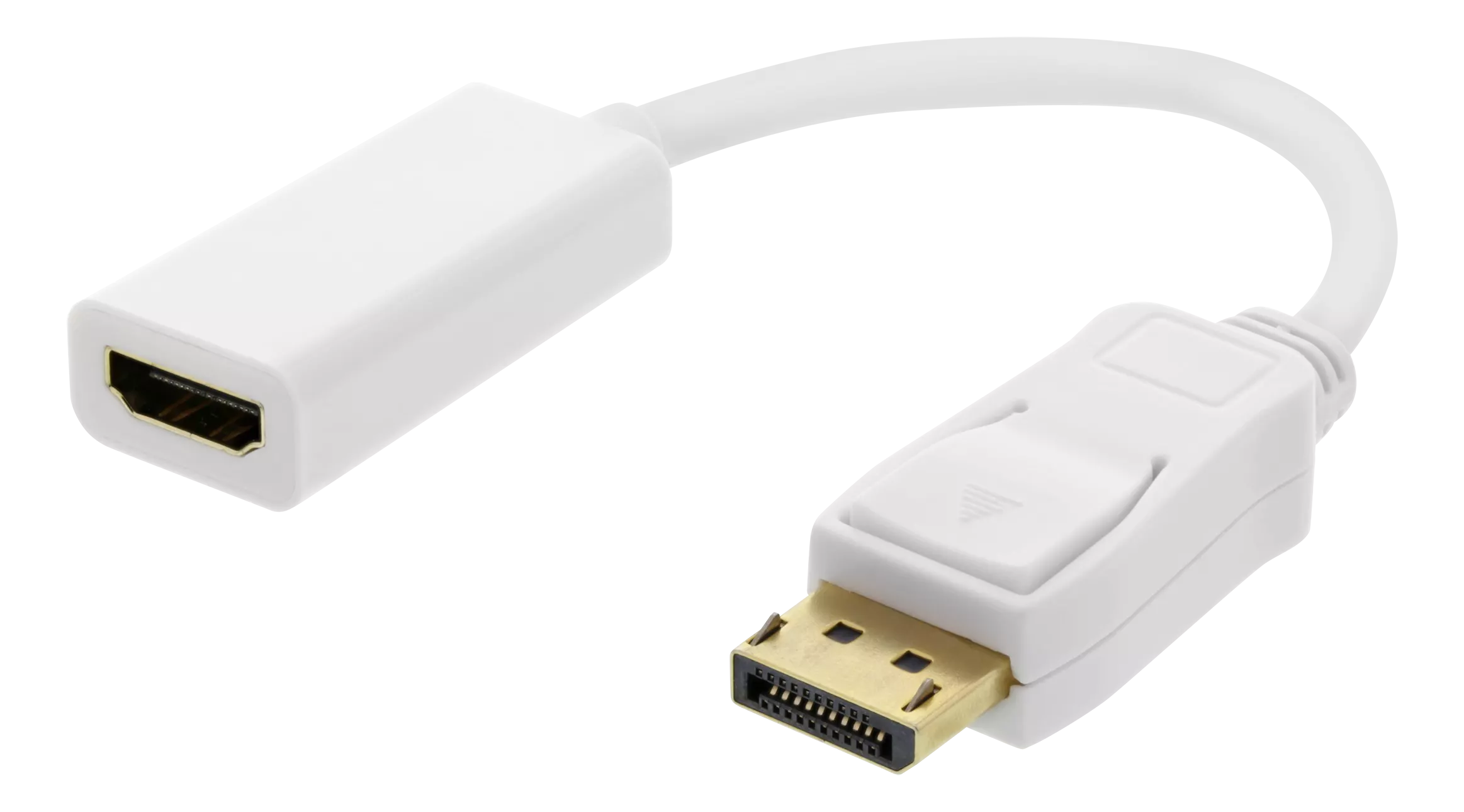 deltaco Displayport ma, HDMI fe adapter, DP++, 3840x2160 60Hz, white