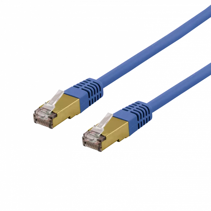 deltaco S/FTP Cat6a patch cable 1.5m 500MHz Deltacertified LSZH blue