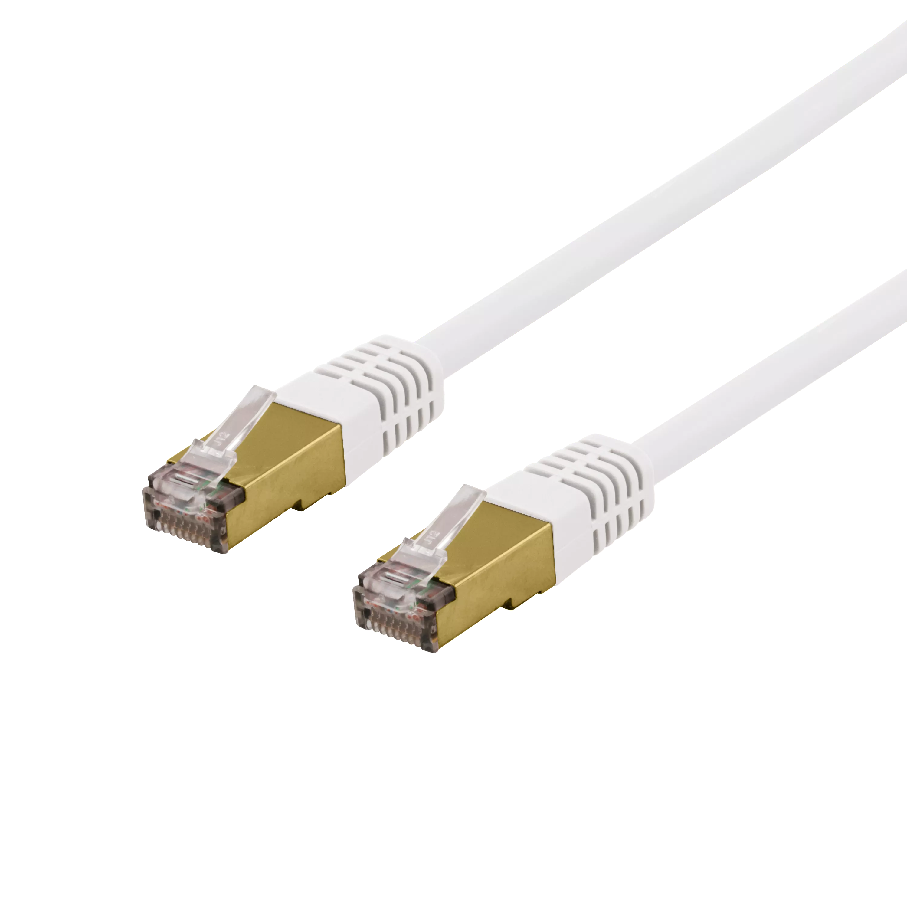 deltaco S/FTP Cat6a patch cable, delta cert, LSZH, 1m, white