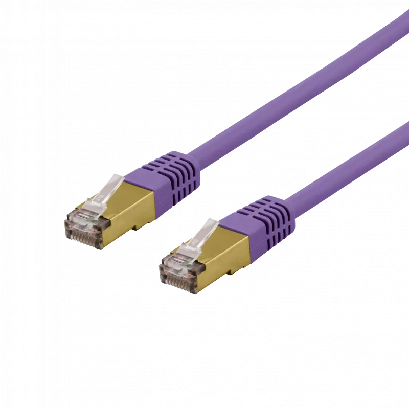 deltaco S/FTP Cat6a patch cable 2m 500MHz Deltacertified LSZH purple