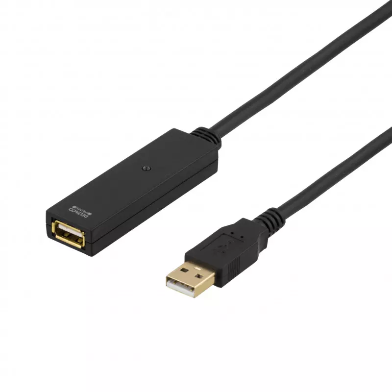 deltaco PRIME USB 2 extens cable active TypeA ma TypeA fe 3m black
