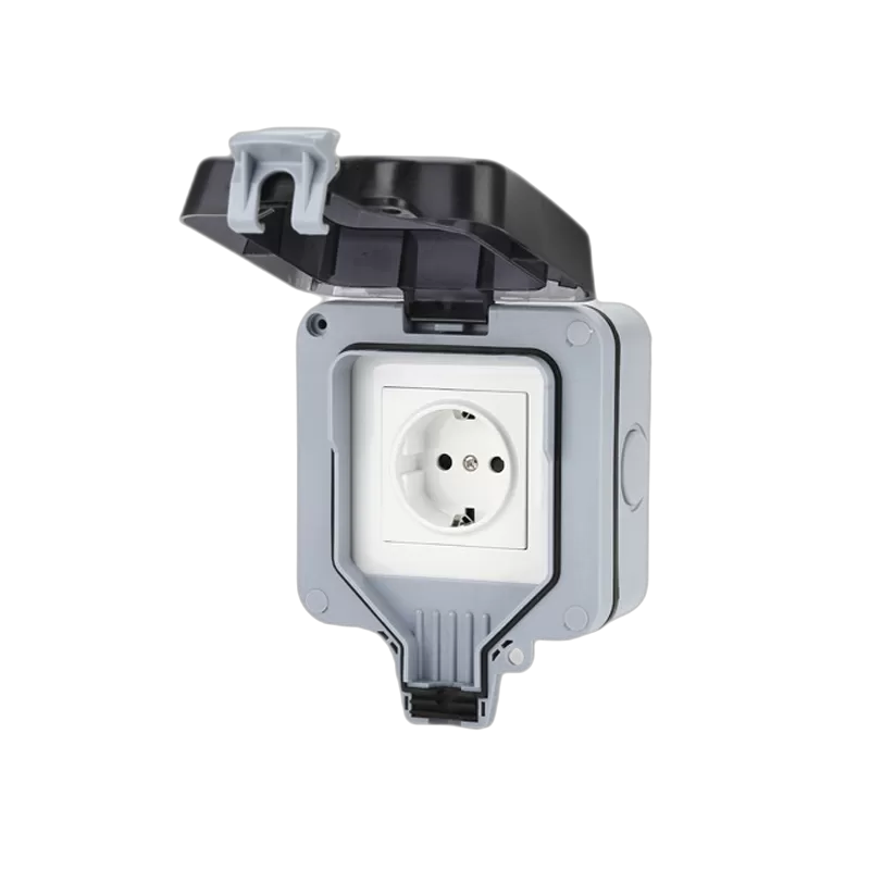 INF Utomhus vägguttag med lock IP66 Eluttag 16A 250V