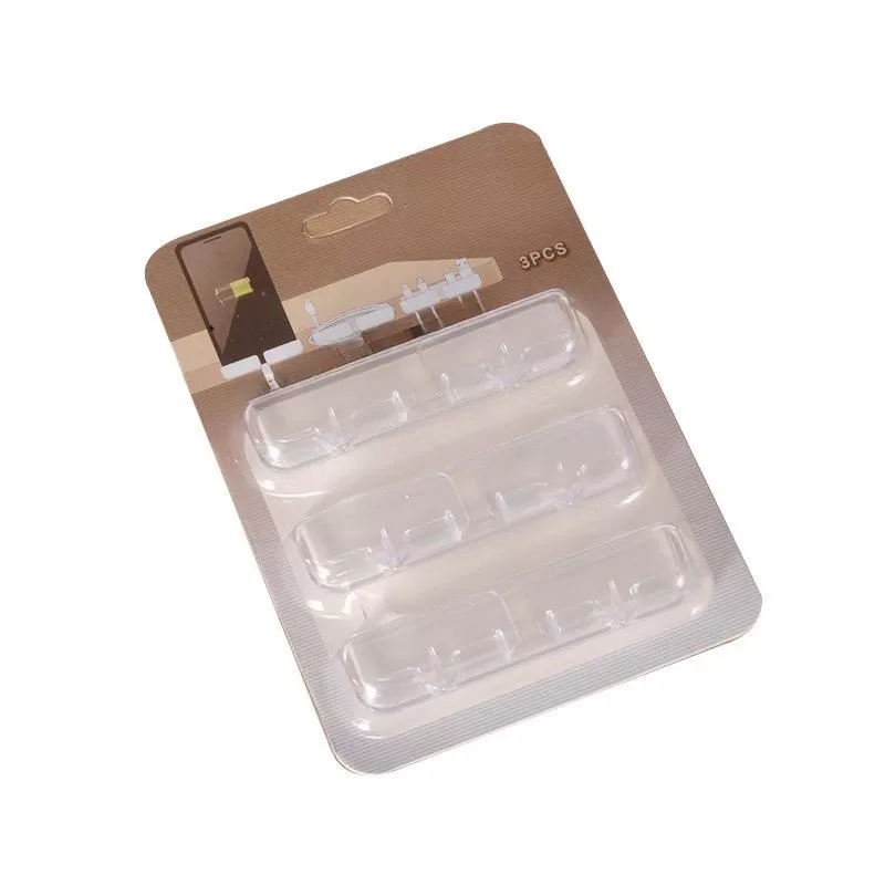 INF Desktop Cable Organizer Clip Kabelförvaring USB-kabelvindare Transparent