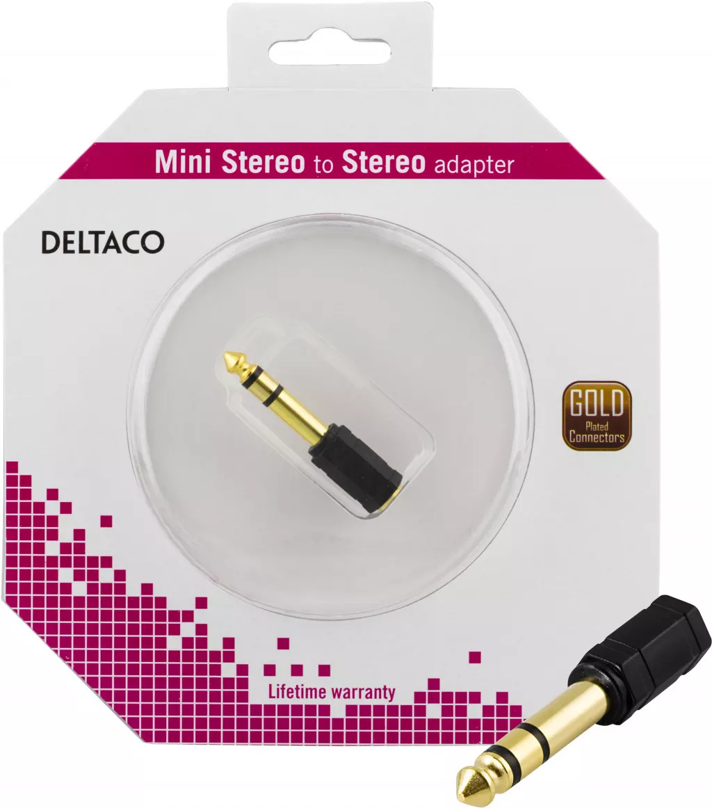 deltaco Multimedia adapter 6.3mm ma - 3.5mm stereo fe