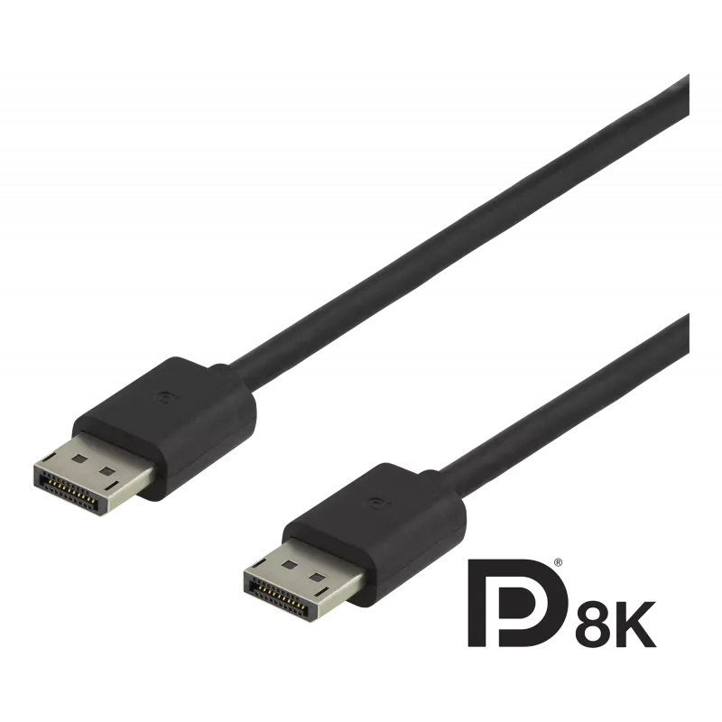 deltaco DisplayPort cable, DP 1.4, 7680x4320 at 30Hz, 1m, black