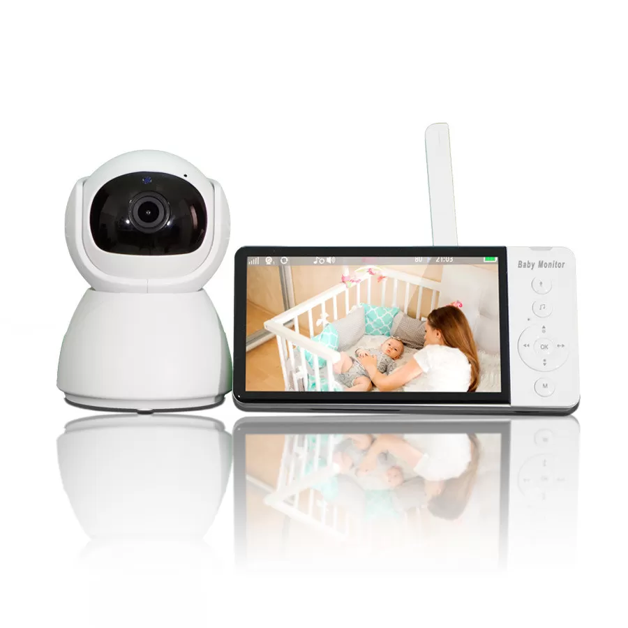 INF Videomonitor med kamera 2.4G-överföring, babyvakt med 2-vägsljud och mörkerseende