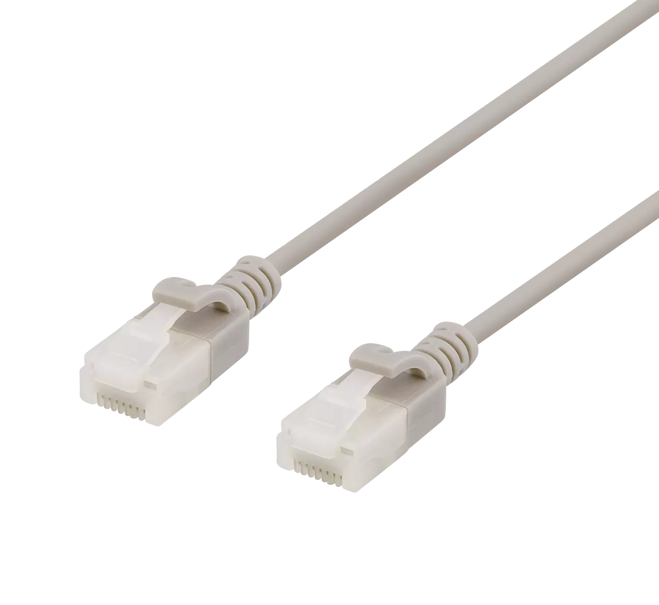 deltaco U/UTP Cat6a patch cable, slim, 3.5mm diameter, 0.3m, grey