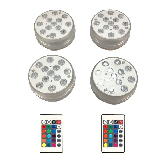 INF Vattentäta RGB LED-lampor för pool 4-pack med fjärrkontroll