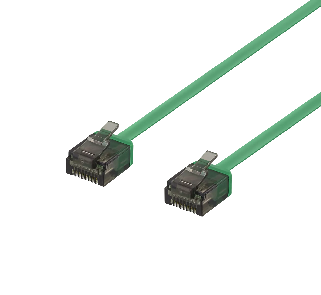 deltaco U/UTP Cat6a patch cable, flat, 1m, 1mm thick, green