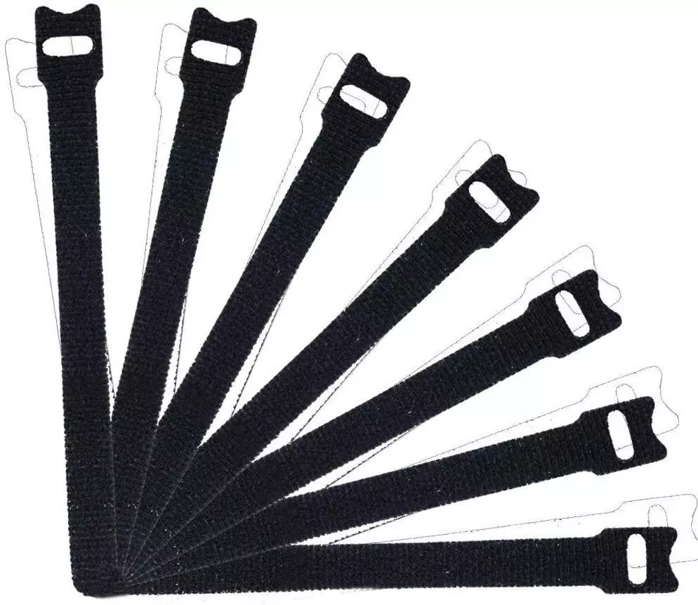 INF Kabelband med kardborre 100-pack Svart