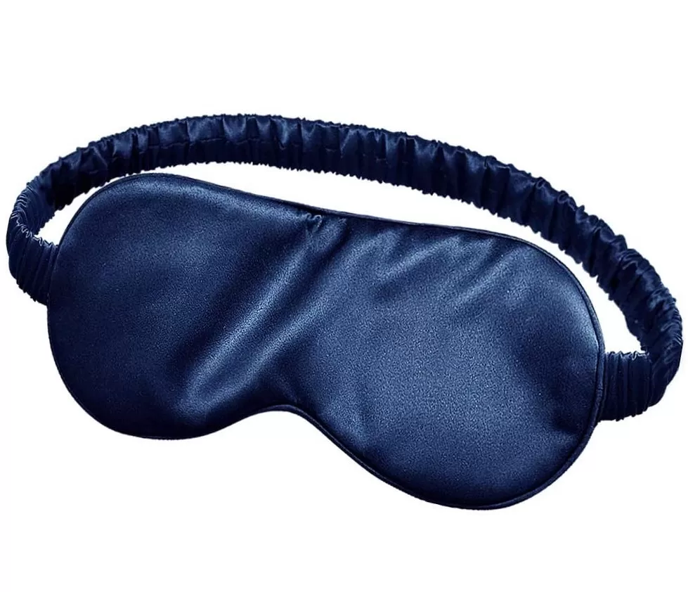 INF Sovmask av silke / Ögonmask Mörkblå