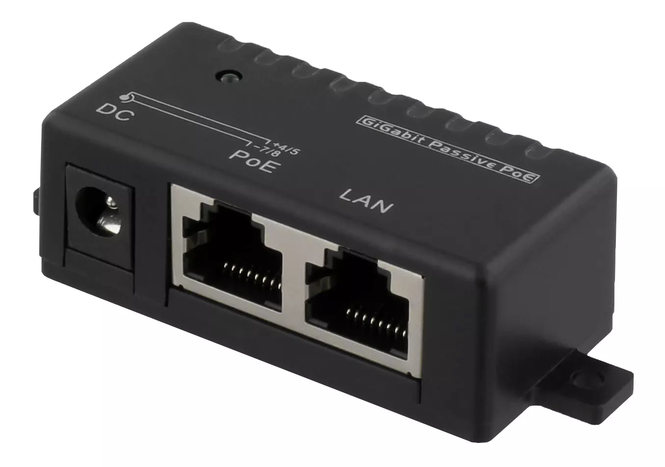 deltaco PoE Gigabit injector for PoE/PoE+, 1000Mbps, 48V/1A, black