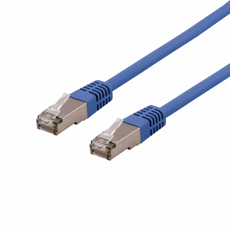 deltaco S/FTP Cat6 patch cable, LSZH, 1m, blue
