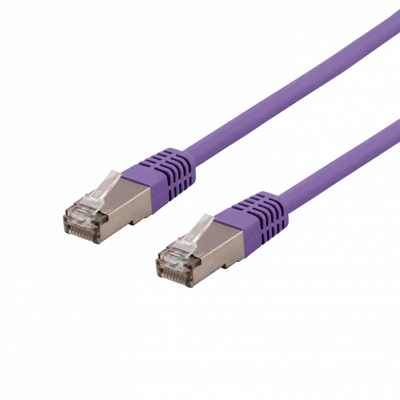 deltaco S/FTP Cat6 patch cable 1m 250MHz Deltacertified LSZH purple