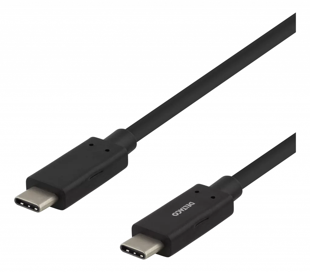 deltaco USB-C to USB-C cable, 1m, 3A, USB 3.2 Gen, E-Marker, black