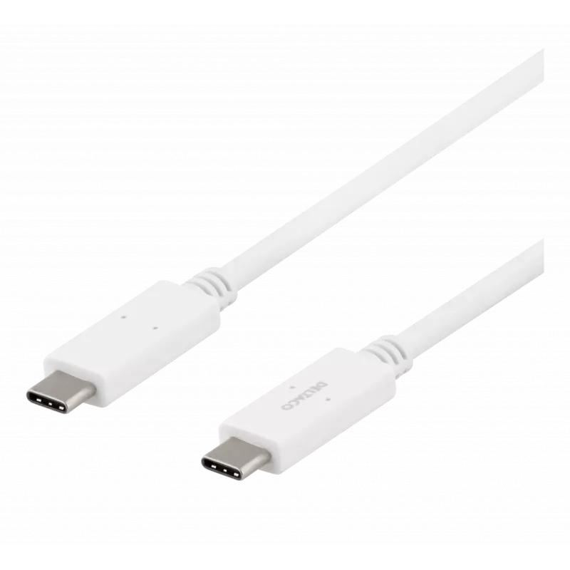 deltaco USB-C - USB-C cable, 5Gbit/s, 5A, 1M, white
