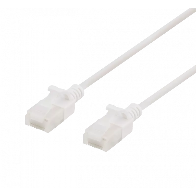 deltaco U/UTP Cat6a patch cable, slim, 3,5mm diameter, 5m, white