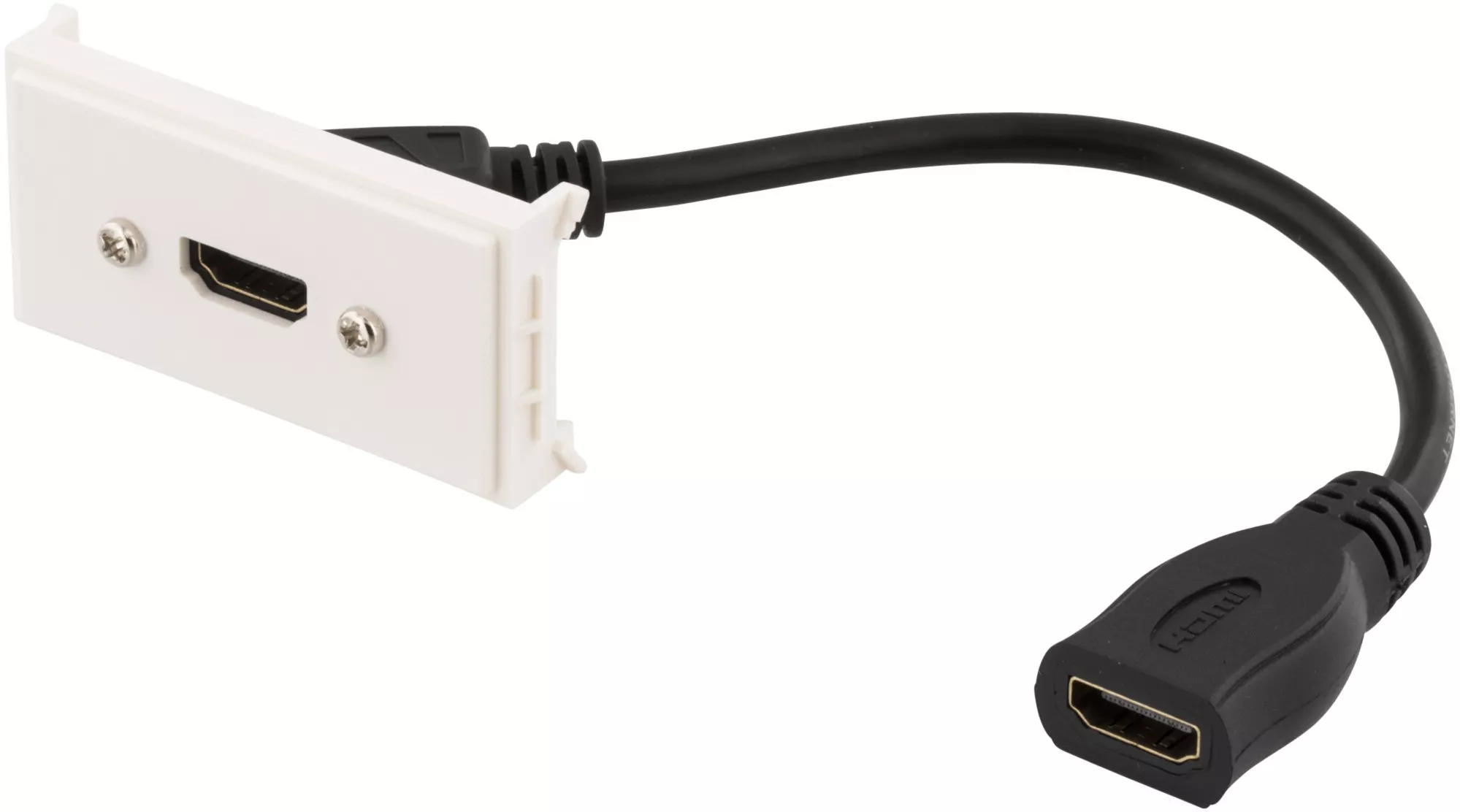 deltaco Outlet panel, 1xHDMI, 19-pin female, 0.2m, white