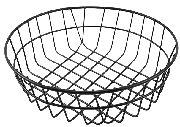 INF Rostfritt stål rund pommes frites korg Snabbmat serveringsbricka