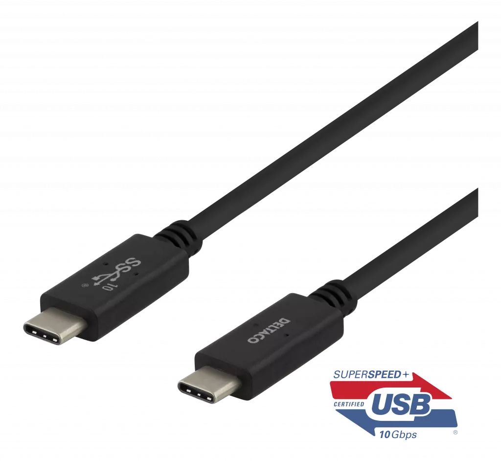 deltaco USBC USBC cable 0.5m USB 3.1 Gen2 Emarker chipset 100W 5A