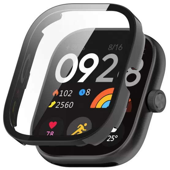 INF Fulltäckande PC-fodral med skärmskydd för Redmi Watch 4 Svart