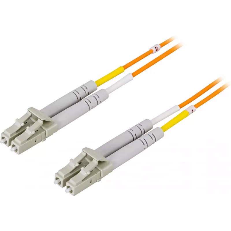 deltaco OM1 Fiber cable, LC - LC, duplex, UPC, 62,5/125, 3m, orange
