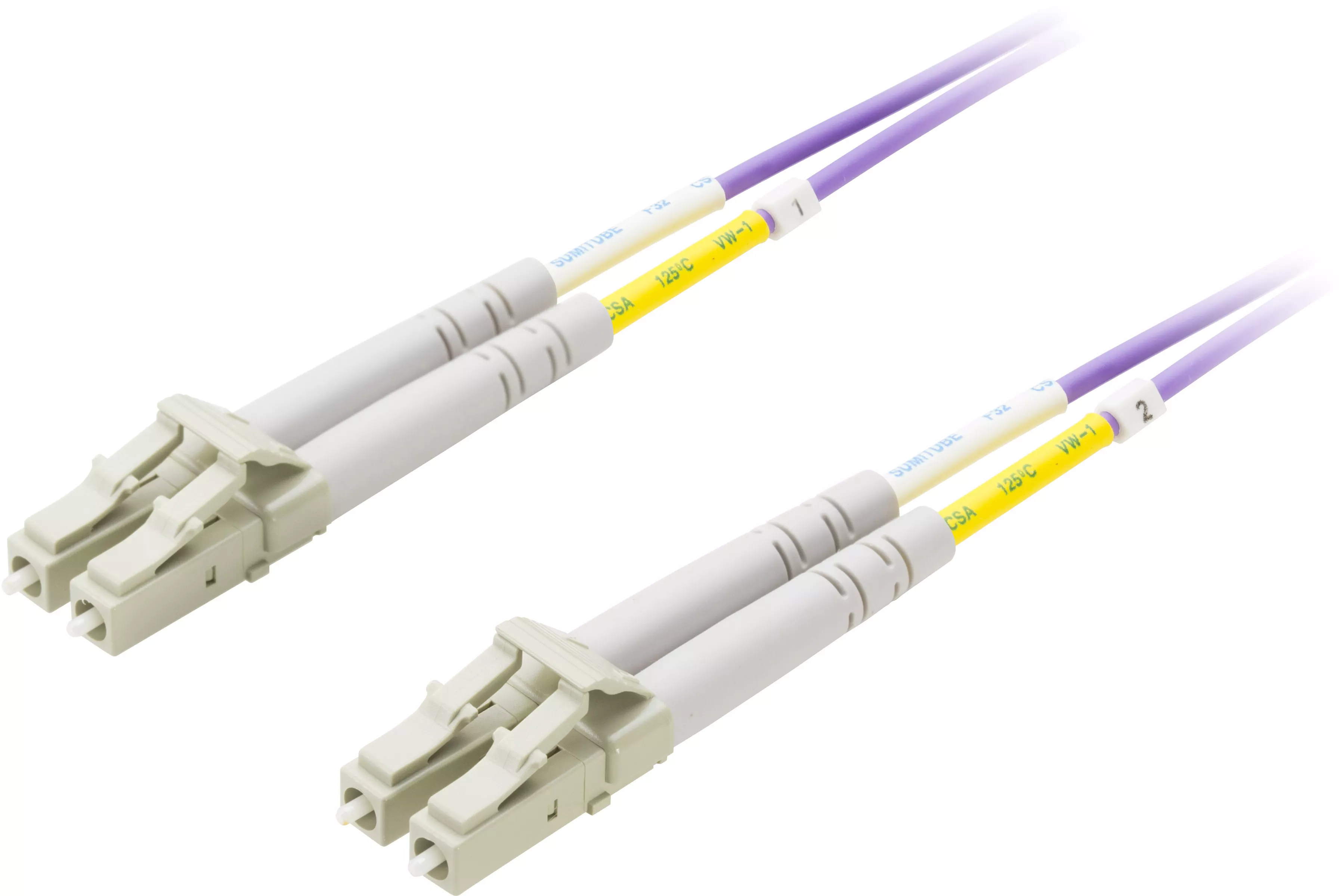 deltaco OM4 Fiber cable, LC - LC, 50/125, duplex, multimode, 2m