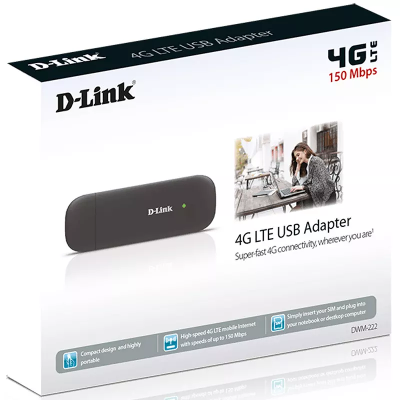 DWM-222 4G/LTE USB-adapter 150/50 Mbps