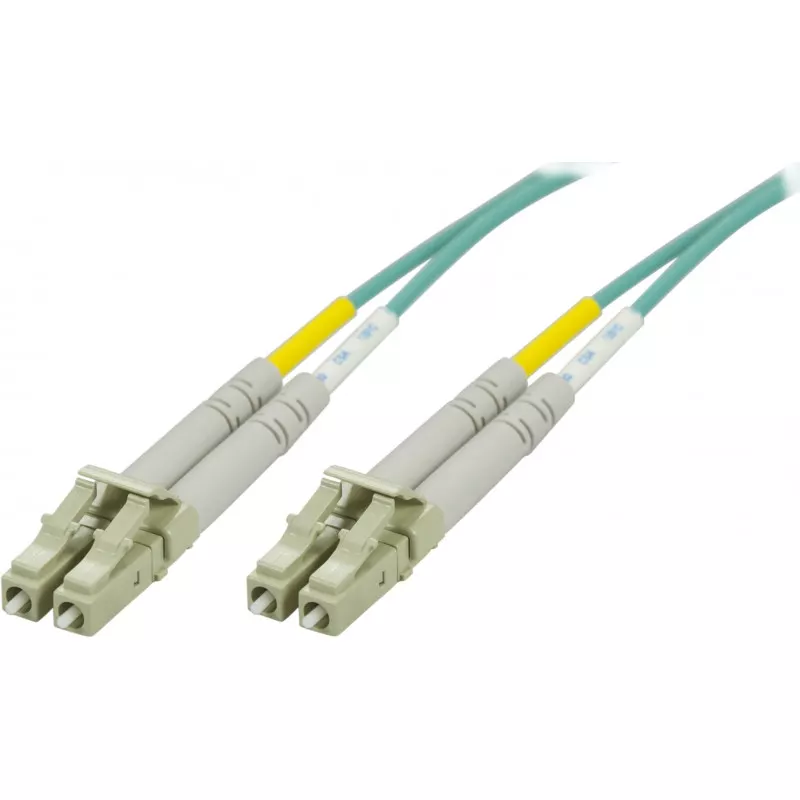deltaco OM3 Fiber cable, LC - LC, duplex, multimode, 50/125, 0,5m