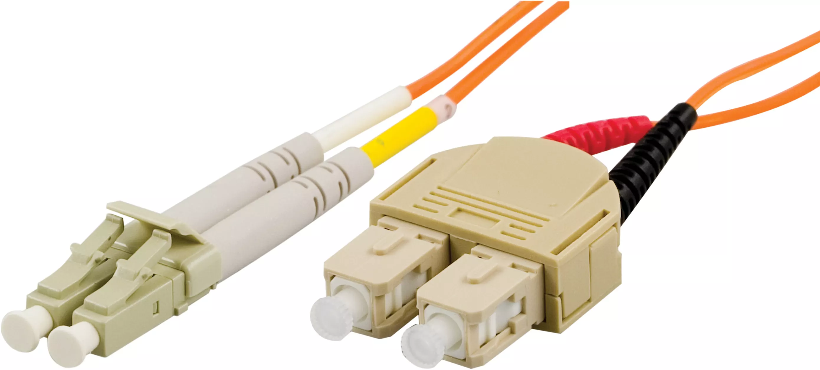 deltaco OM1 Fiber cable, LC - SC, duplex, UPC, 62,5/125, 2m, orange