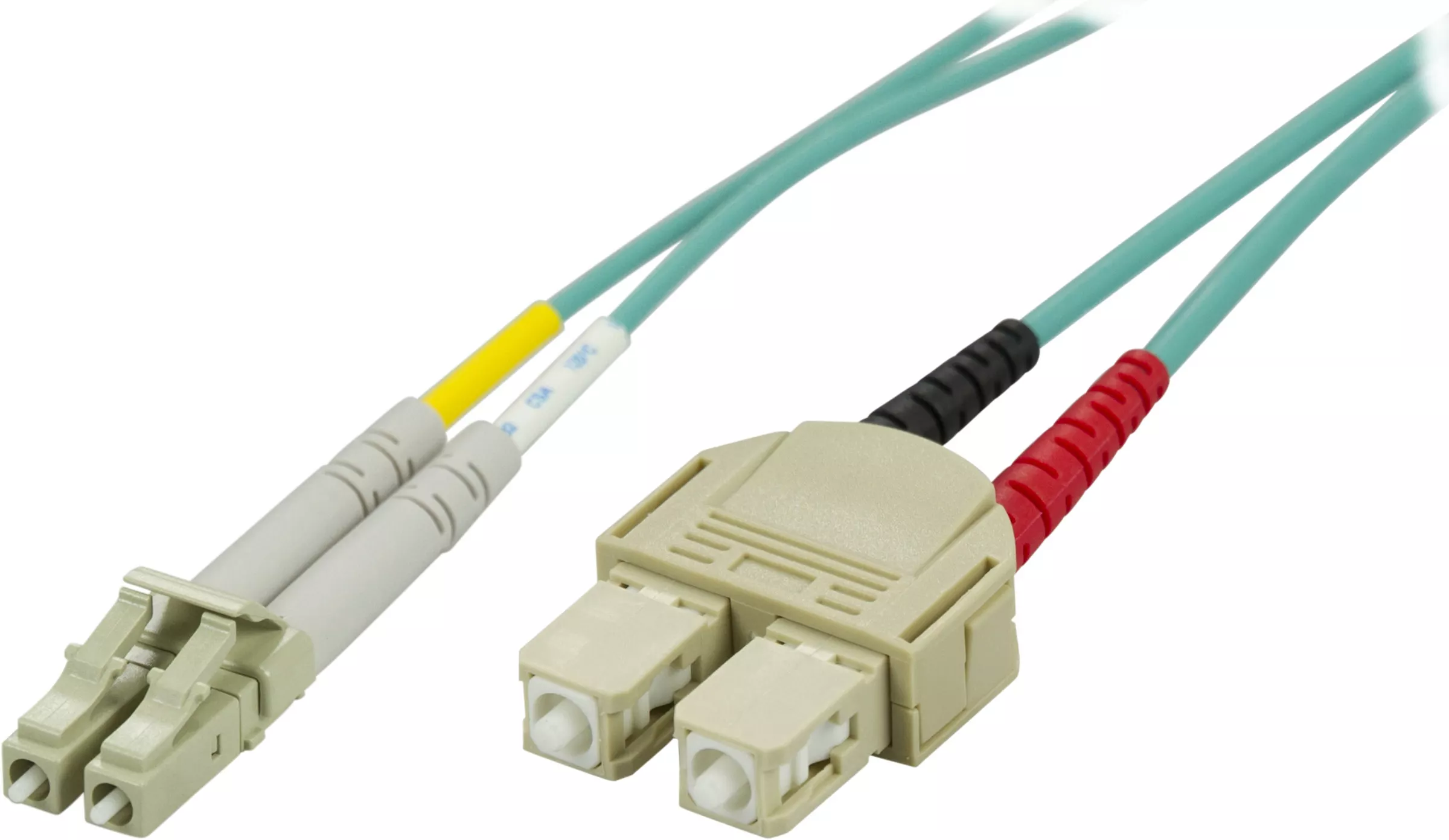 deltaco OM3 Fiber cable, LC - SC, duplex, UPC, 50/125, 2m, blue