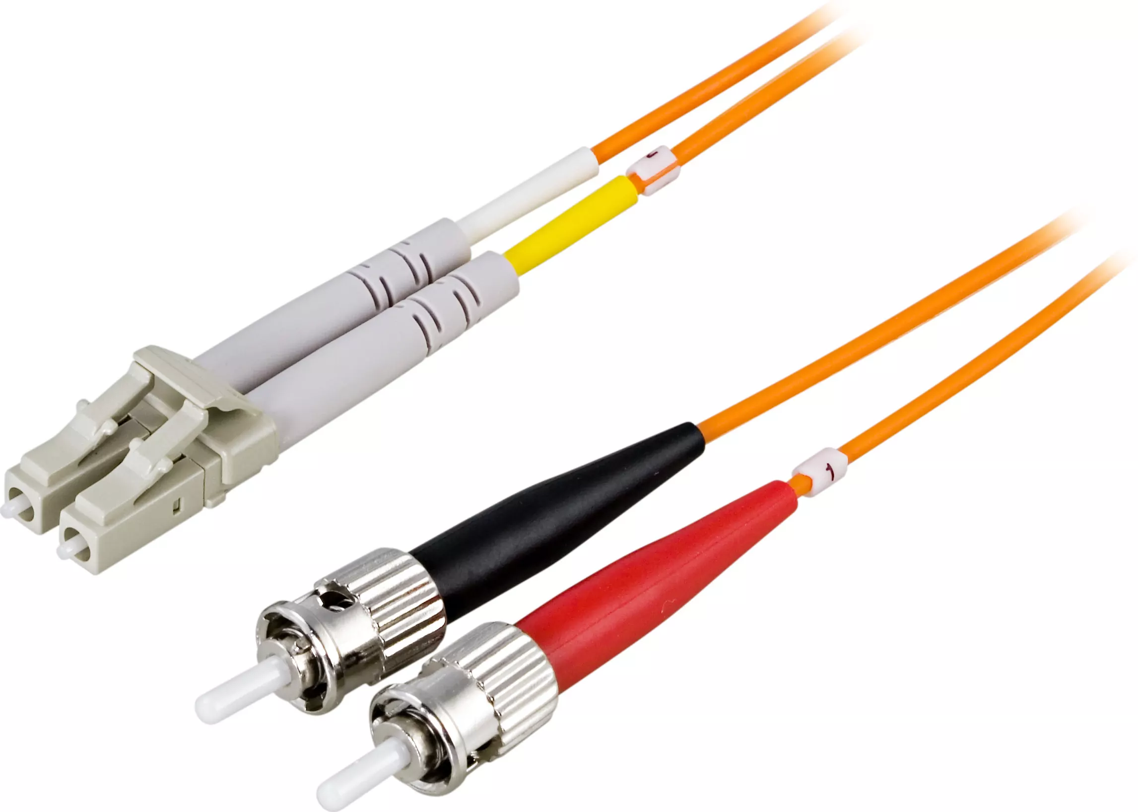 deltaco OM1 Fiber cable, LC - ST, duplex, UPC, 62,5/125, 2m, orange