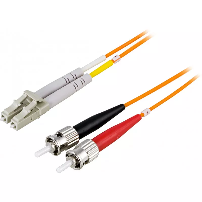 deltaco OM1 Fiber cable, LC - ST, duplex, UPC, 62,5/125, 3m, orange