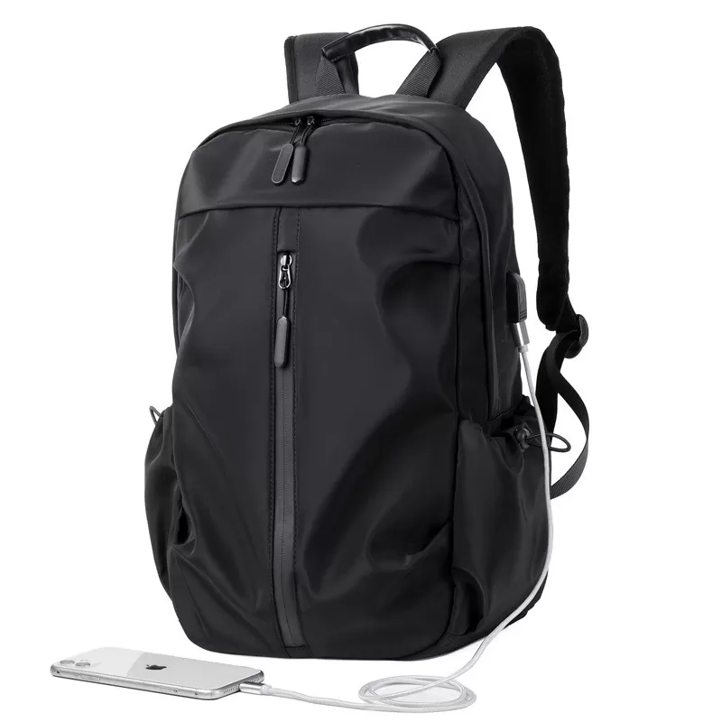 INF Casual Backpack Laptop 15,6 tums vattentät datorväska med USB-laddningsport Svart