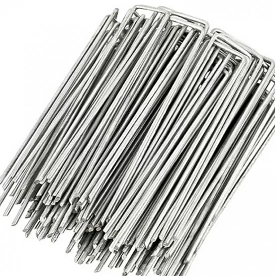 INF 50-pack U-formade förankringspinnar för trädgård 20 cm