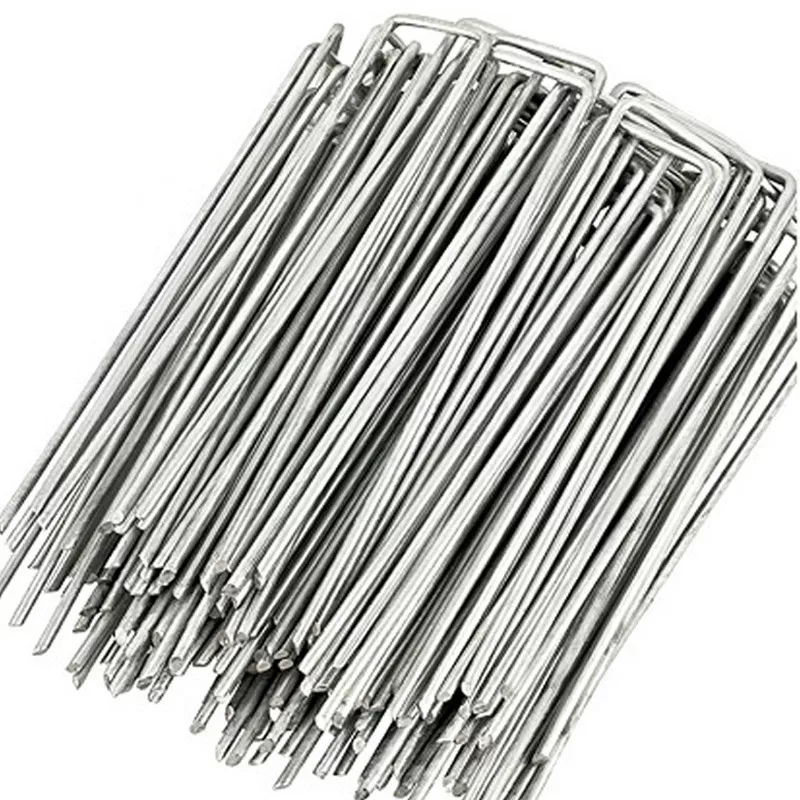 INF 50-pack U-formade förankringspinnar för trädgård 20 cm