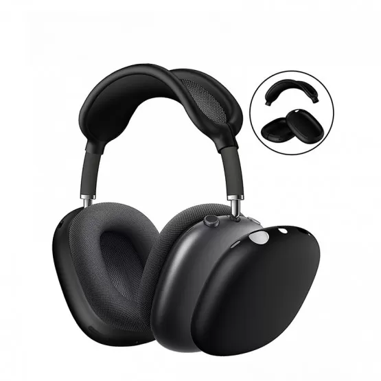 INF Öronkuddar, skyddsskal och kudde för huvudbåge för Airpods Max hörlurar Svart