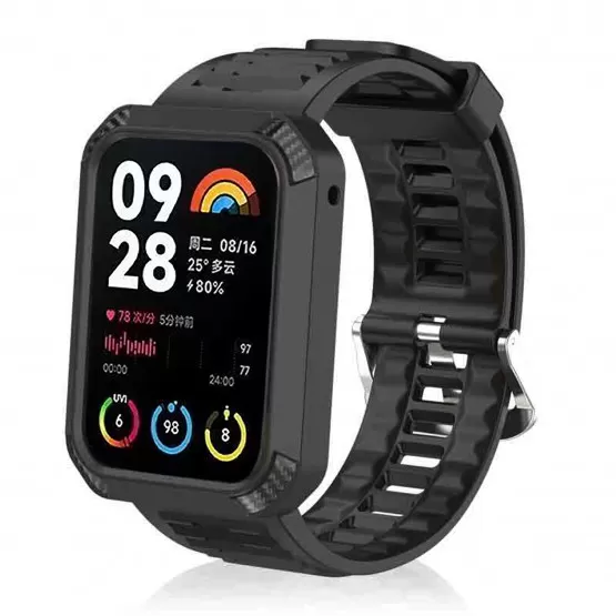 INF Klockarmband med Skyddsram för Xiaomi Band 8 Pro Svart