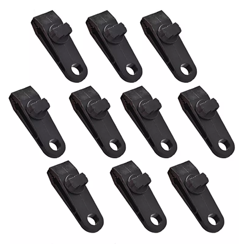 INF Tältklämmor Svart 10-pack Stabila och Hållbara För Tält och Presenningar