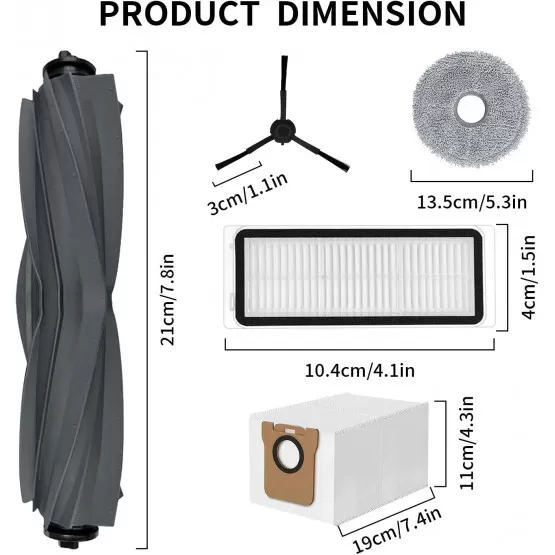 Kits d'accessoires de remplacement pour aspirateur Robot Dreame L20 Ultra, filtres A23F