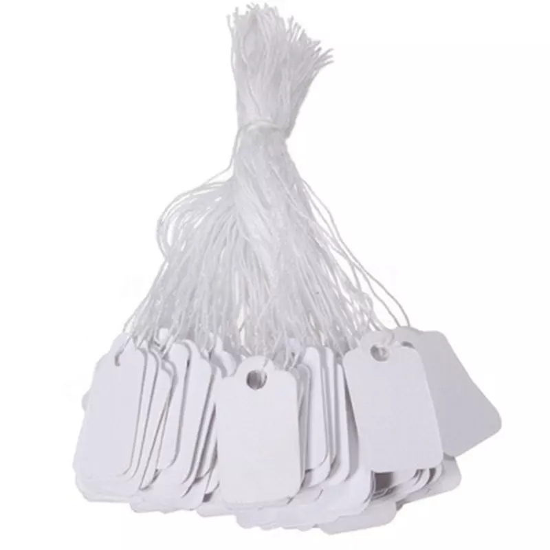 INF Presentetiketter, Etiketter i Papper med snöre Vit 100 st