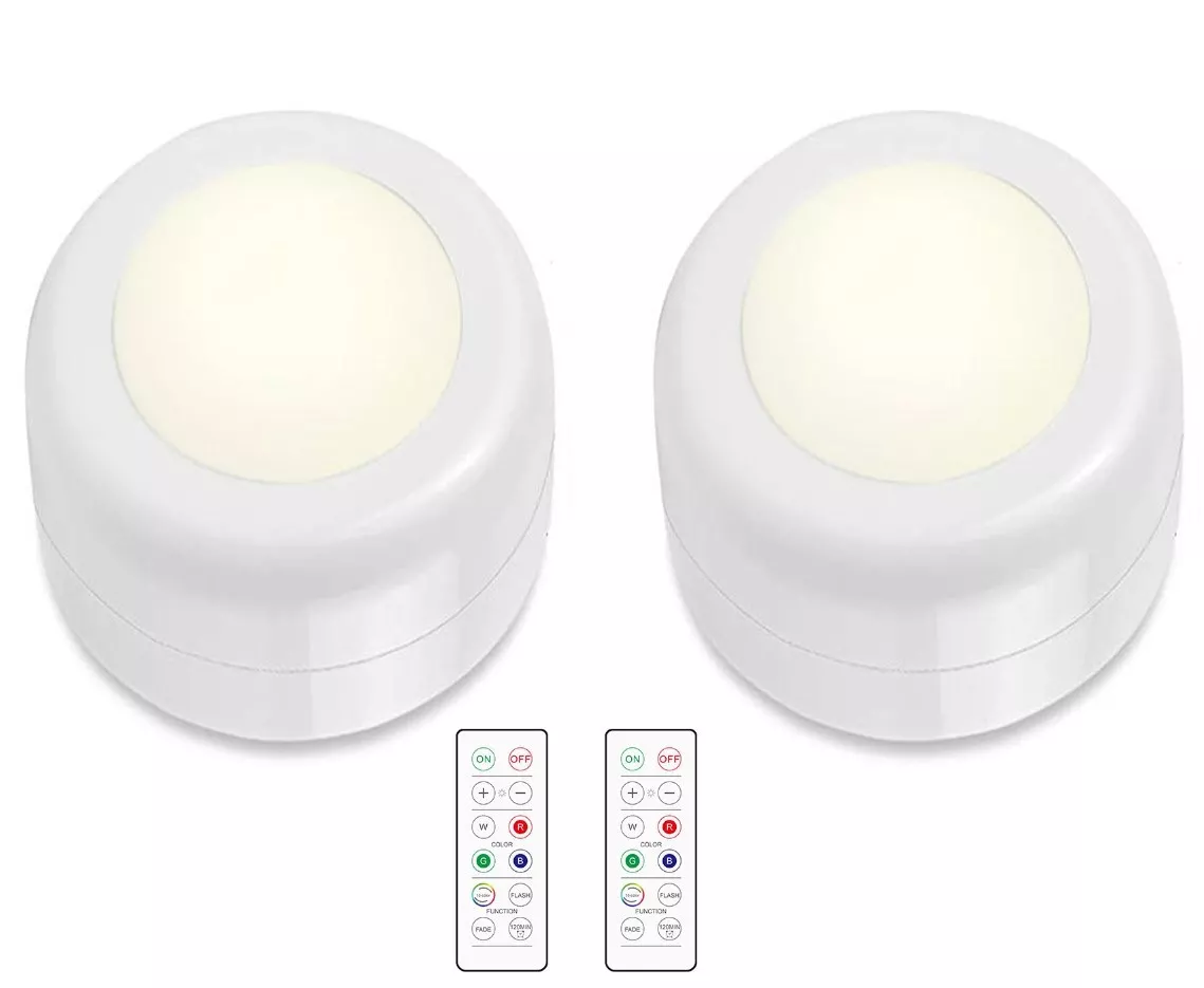 INF LED-spotlight med fjärrkontroll 2-pack