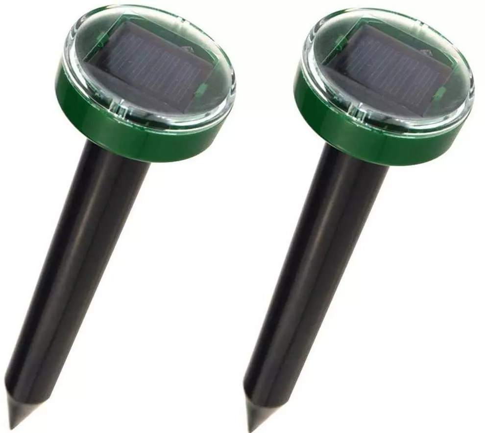 INF Ultraljud mullvadschockare / skadedjursskrämma med solcell 2-pack