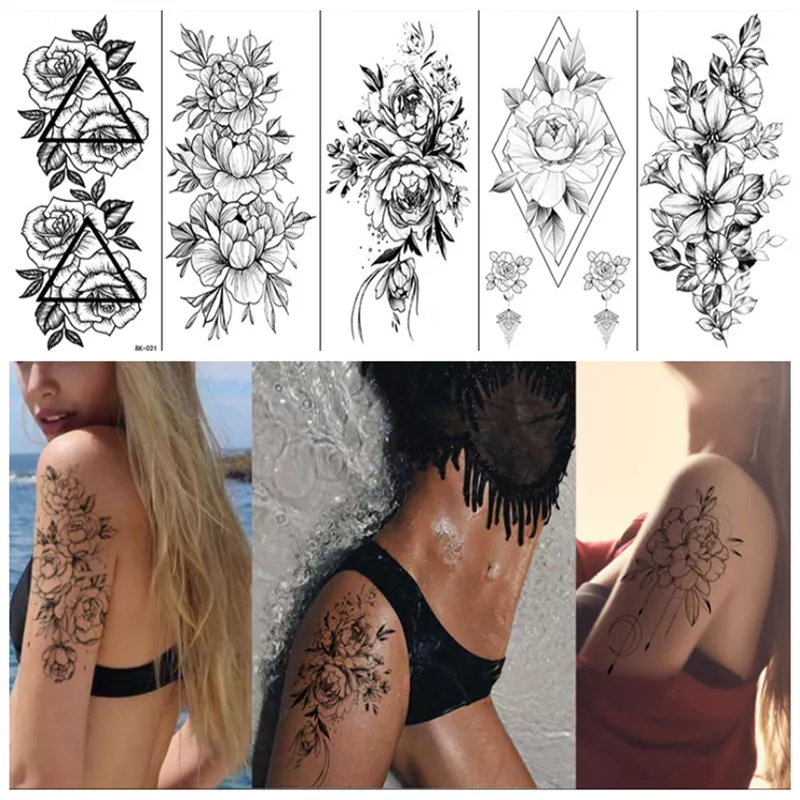 INF Gnuggisar - tillfälliga tatueringar med blommotiv 8 styck