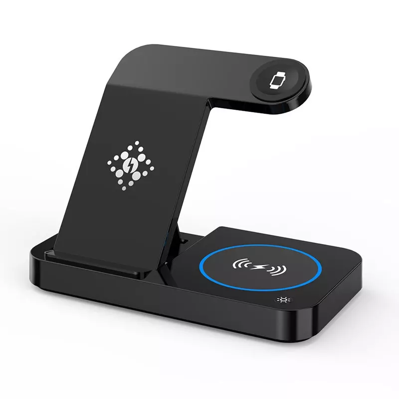 INF Vikbar 4-i-1 trådlös laddare för telefon, Airpods, Apple Watch